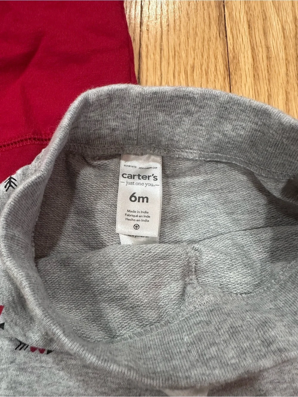 Carter's Red Sweatshirt & Gray Heart-Print Joggers Set 3-6 Months